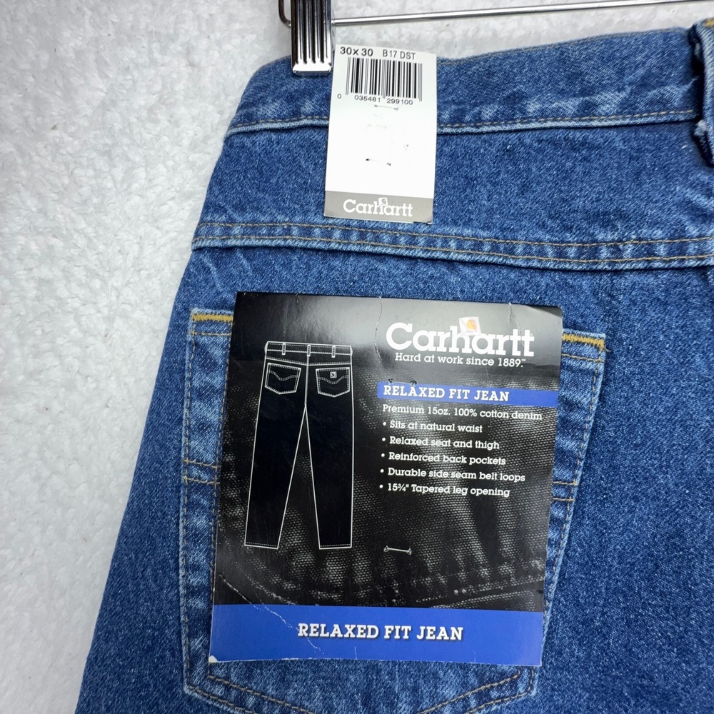 Carhartt Relaxed Fit Tapered Leg Jeans Blue Mens 30x30 B17 DST Darkstone NWT NOS